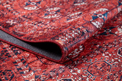 Digital Print Area Rug – Modern Red Carpet | Non Slip Antibacterial Floor Covering