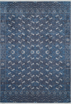 Modern Area Rug – Navy Blue Digital Print Carpet | Non Slip, Antibacterial
