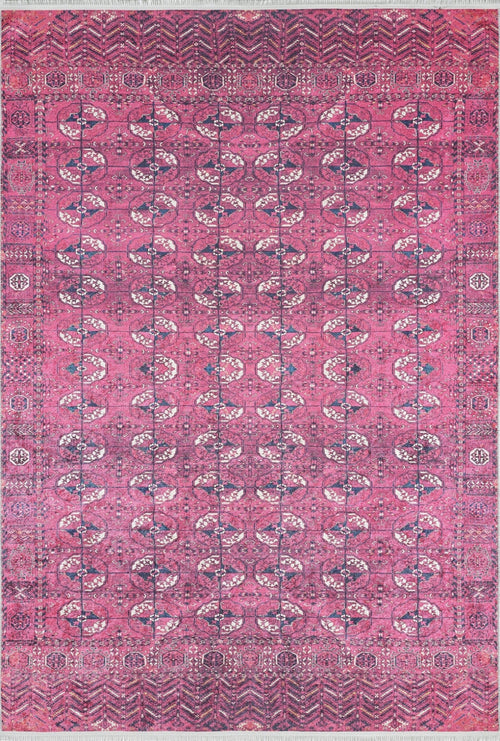 Modern Area Rug - Solapur Red Digital Print Non Slip Carpet for Living Room