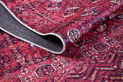 Modern Area Rug - Solapur Red Digital Print Non Slip Carpet for Living Room