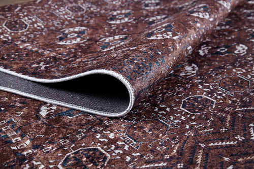 Modern Digital Print Rug - Brown Non Slip Antibacterial Area Carpet for Living Room