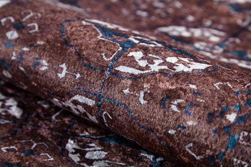 Modern Digital Print Rug - Brown Non Slip Antibacterial Area Carpet for Living Room