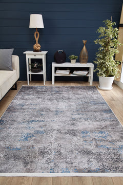 Blue Classic Area Rug - Digital Print Non Slip Carpet for Living Room