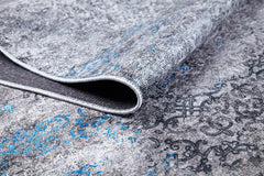 Blue Classic Area Rug - Digital Print Non Slip Carpet for Living Room