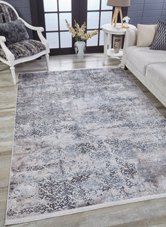 Grey Area Rug - Classic Digital Print Non Slip Carpet for Living Room