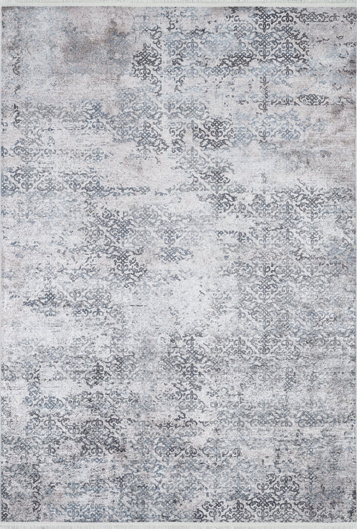 Grey Area Rug - Classic Digital Print Non Slip Carpet for Living Room