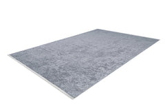 Grey Striped Area Rug - Digital Print Non Slip Carpet | Washable Antibacterial Floor Mat