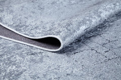 Grey Striped Area Rug - Digital Print Non Slip Carpet | Washable Antibacterial Floor Mat