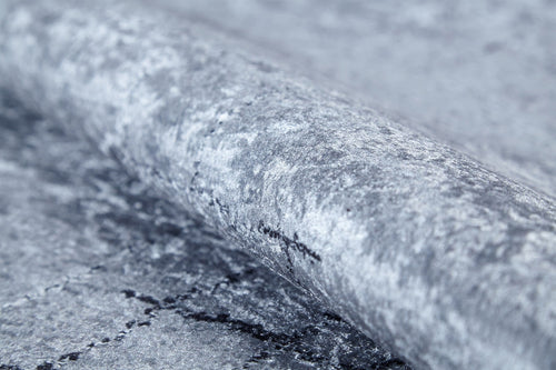 Grey Striped Area Rug - Digital Print Non Slip Carpet | Washable Antibacterial Floor Mat