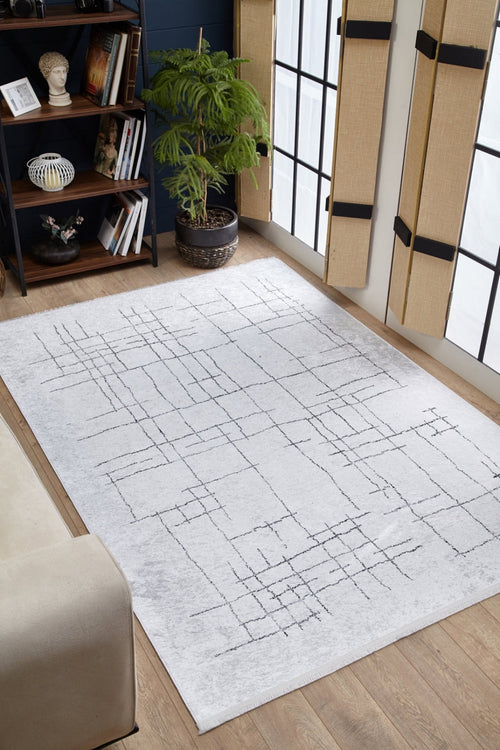 Modern Area Rug – Grey Digital Print Carpet | Antibacterial, Non Slip, Dust Free