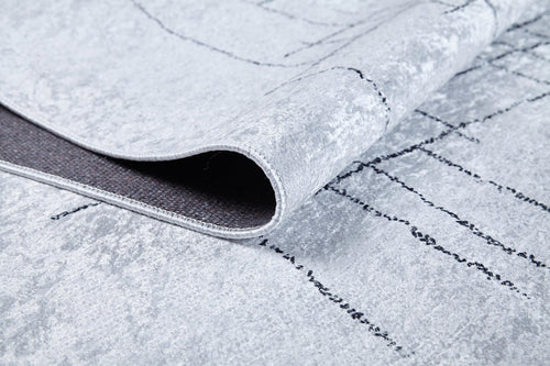 Modern Area Rug – Grey Digital Print Carpet | Antibacterial, Non Slip, Dust Free