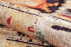 Orange Patchwork Rug - Digital Print Area Rug | Non Slip, Antibacterial Carpet