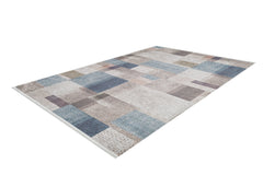 Cream Geometric Area Rug – Digital Print Non Slip Antibacterial Carpet