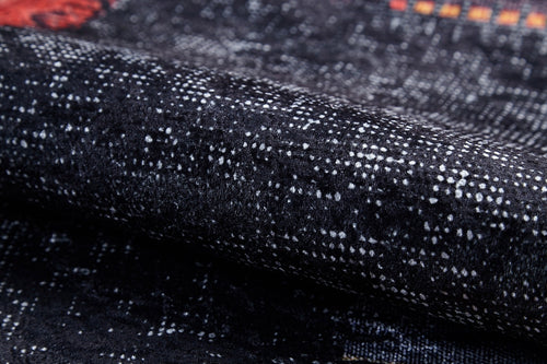 Bierun Black Patchwork Digital Print Area Rug