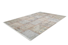 Cream Patchwork Rug - Digital Print Area Carpet Non Slip Antibacterial