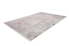 Beige Geometric Area Rug – Digital Print Rug With Non Slip, Antibacterial Design