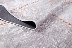 Beige Geometric Area Rug – Digital Print Rug With Non Slip, Antibacterial Design