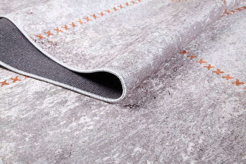 Beige Geometric Area Rug – Digital Print Rug With Non Slip, Antibacterial Design