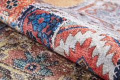 Burgundy Patchwork Rug - Digital Print Area Carpet | Antibacterial Non Slip Floor Covering