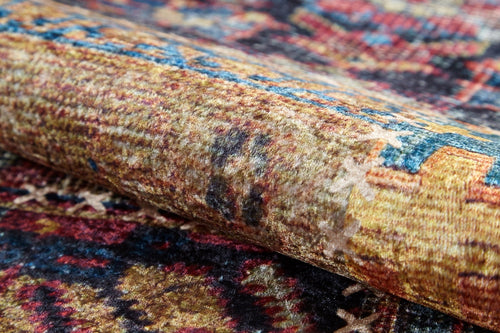 Patchwork Area Rug – Non Slip Brown Digital Print Carpet With Antibacterial Design