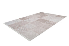 Beige Patchwork Area Rug - Digital Print Rug | Antibacterial, Non Slip Carpet