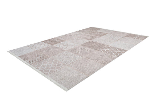 Beige Patchwork Area Rug - Digital Print Rug | Antibacterial, Non Slip Carpet