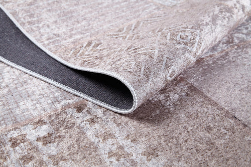 Beige Patchwork Area Rug - Digital Print Rug | Antibacterial, Non Slip Carpet