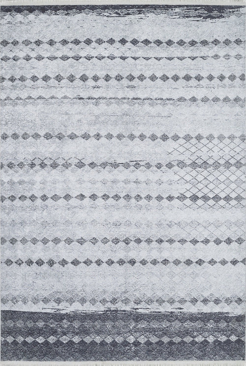 Sinaloa Grey Geometric Digital Print Area Rug