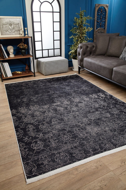 Grey Classic Area Rug – Digital Print Carpet | Antibacterial, Non Slip, Washable