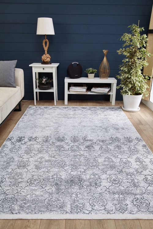 Brzeziny Grey Classic Digital Print Area Rug
