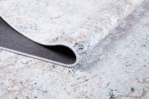 Classic Beige Area Rug – Digital Print Non Slip Washable Carpet for Living Room