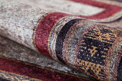 Digital Print Area Rug – Brown Frame Design, Non Slip, Antibacterial Carpet