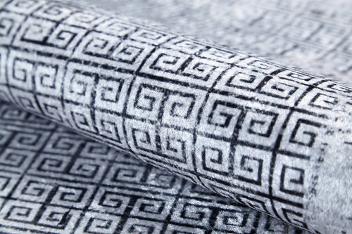 Digital Print Area Rug – Grey Frame Stylish Floor Covering, Non Slip Carpet