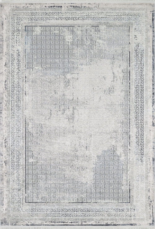 Larkana Grey Frame Digital Print Area Rug