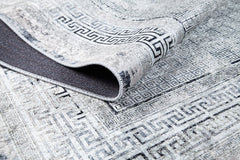 Larkana Grey Frame Digital Print Area Rug