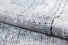 Larkana Grey Frame Digital Print Area Rug