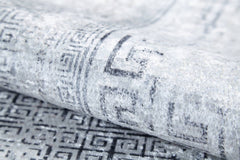 Digital Print Area Rug – Grey Frame Rug, Non Slip Carpet for Living Room