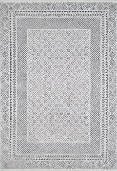 White Frame Area Rug - Stylish Digital Print Rug | Non Slip, Antibacterial Carpet