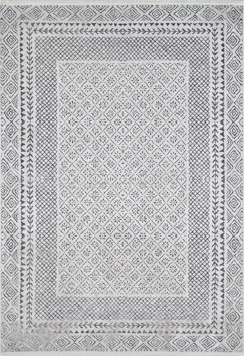 White Frame Area Rug - Stylish Digital Print Rug | Non Slip, Antibacterial Carpet