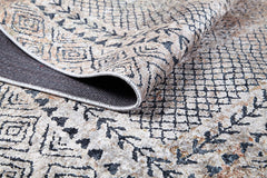 Digital Print Area Rug – Beige Frame Design Non Slip Carpet for Living Room