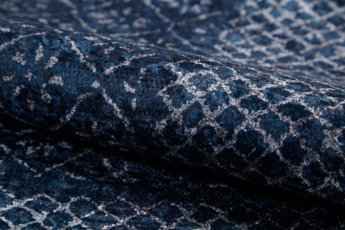 Digital Print Area Rug – Navy Blue Frame Design Carpet | Antibacterial, Non Slip