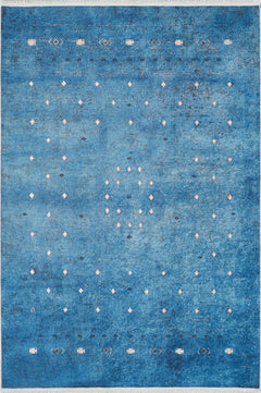 Purpleelos Blue Modern Digital Print Area Rug