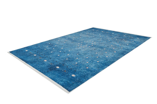 Purpleelos Blue Modern Digital Print Area Rug