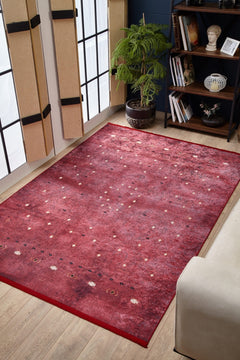 Modern Area Rug – Red Digital Print Carpet | Non Slip, Antibacterial & Washable Floor Mat