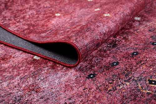 Modern Area Rug – Red Digital Print Carpet | Non Slip, Antibacterial & Washable Floor Mat