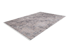 Beige Geometric Area Rug - Digital Print, Non Slip, Washable Carpet for Living Room