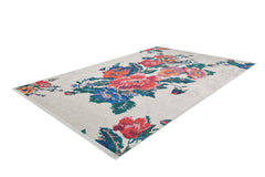 Red Floral Area Rug – Jodhpur Style Digital Print Non Slip Antibacterial Carpet