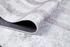 Geometric Area Rug – Cream Digital Print Rug With Non Slip, Antibacterial Design