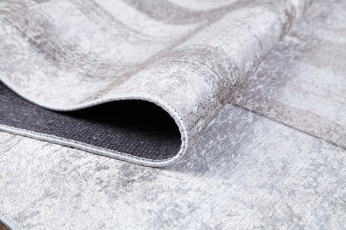 Geometric Area Rug – Cream Digital Print Rug With Non Slip, Antibacterial Design