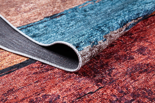 Modern Digital Area Rug - Red Antibacterial Non Slip Carpet for Living Room